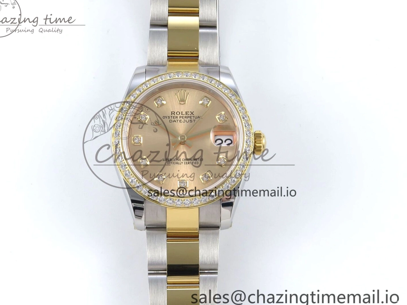 Diamonds Bezel ETA Oyster Best DateJust YG Edition Diamonds 904L 31 1:1 SS on Dial ARF 278383RBR Steel 2688 Bracelet YG 0518